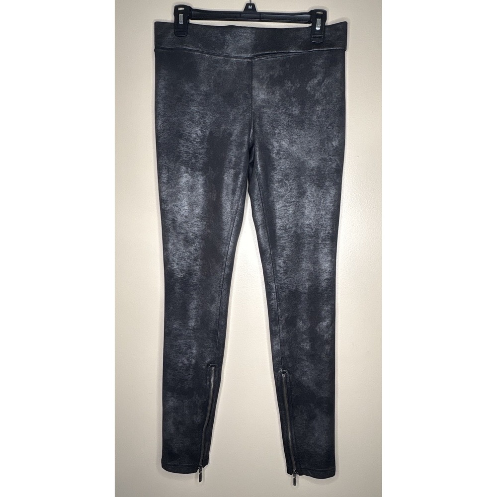 Free People Metallic Stretch Biker Rider Zipper Bottom Legging S (Waist:15.25")